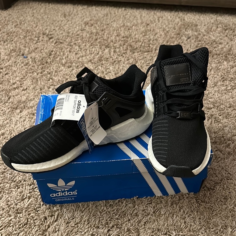 Adidas Black Sneakers EQT with Cushioned Midsole